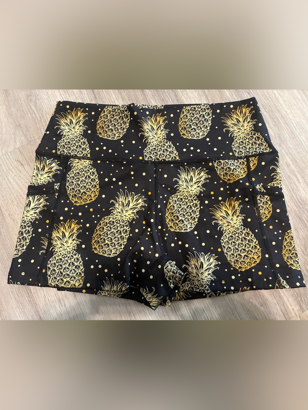 Constantly Varied Gear Black & Gold Pineapple Bike Shorts